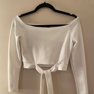 Nasty Gal cropped off the shoulder long sleeve